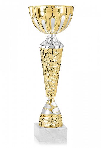 Zlatý pohár - stříbrné zdobení a mačkaná noha