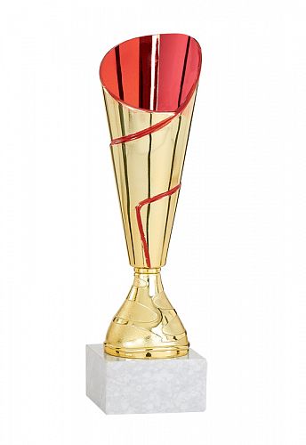 Zlatý pohár - kornout s červeným zdobením